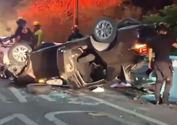 Volcadura en Morones Prieto deja un muerto y un herido