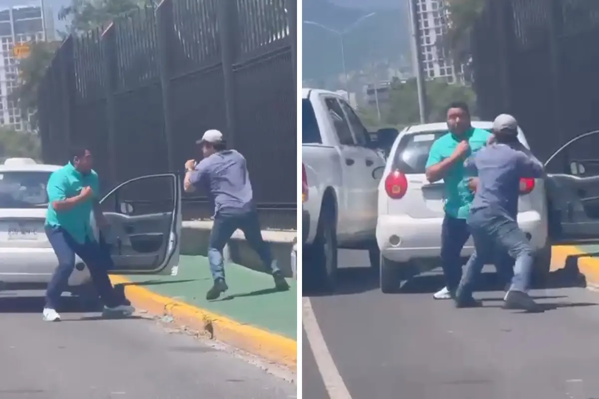 Conductores se pelean en avenida Constitución. Foto: Captura video