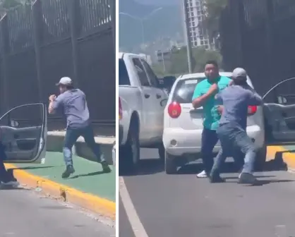 VIDEO I Pelean conductores en avenida Constitución en Monterrey