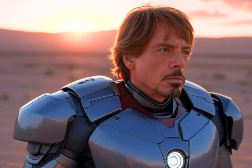 Con la ayuda de la inteligencia artificial, exploramos cómo sería un sorprendente personaje fusionado entre Iron Man y Luke Skywalker. Foto: Grok