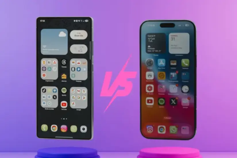 La lucha entre iPhone y Samsung Galaxy se intensifica en 2025, cada uno presentando sus propias ventajas y características innovadoras. Foto: Canva