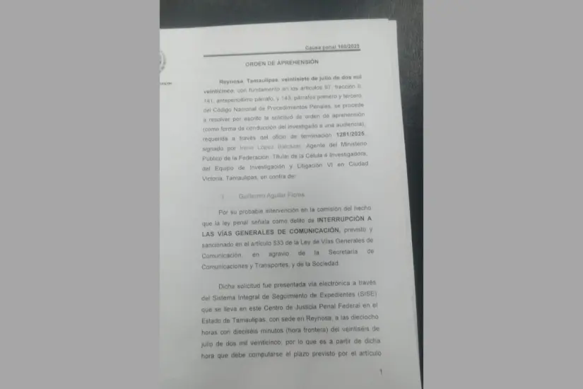 Orden de aprensión | Foto: Victoria Jiménez