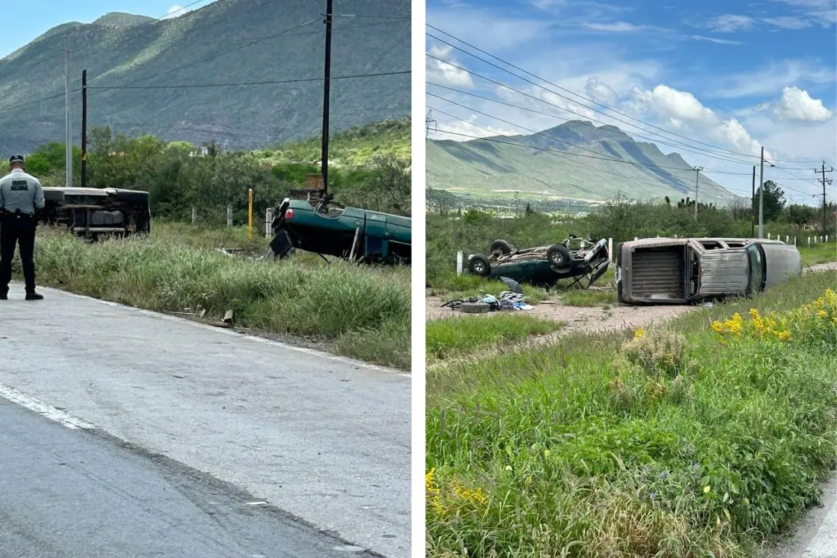 Volcadura doble en la carretera libre Saltillo-Torreón deja saldo trágico / Fotos: Cortesía