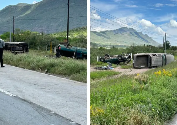 Muere una persona y otra resulta herida tras volcadura sobre la Saltillo-Torreón