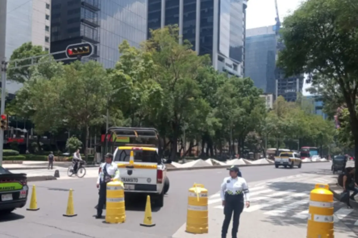 Cierre vial por manifestación en CDMX. Foto: X (@OVIALCDMX)