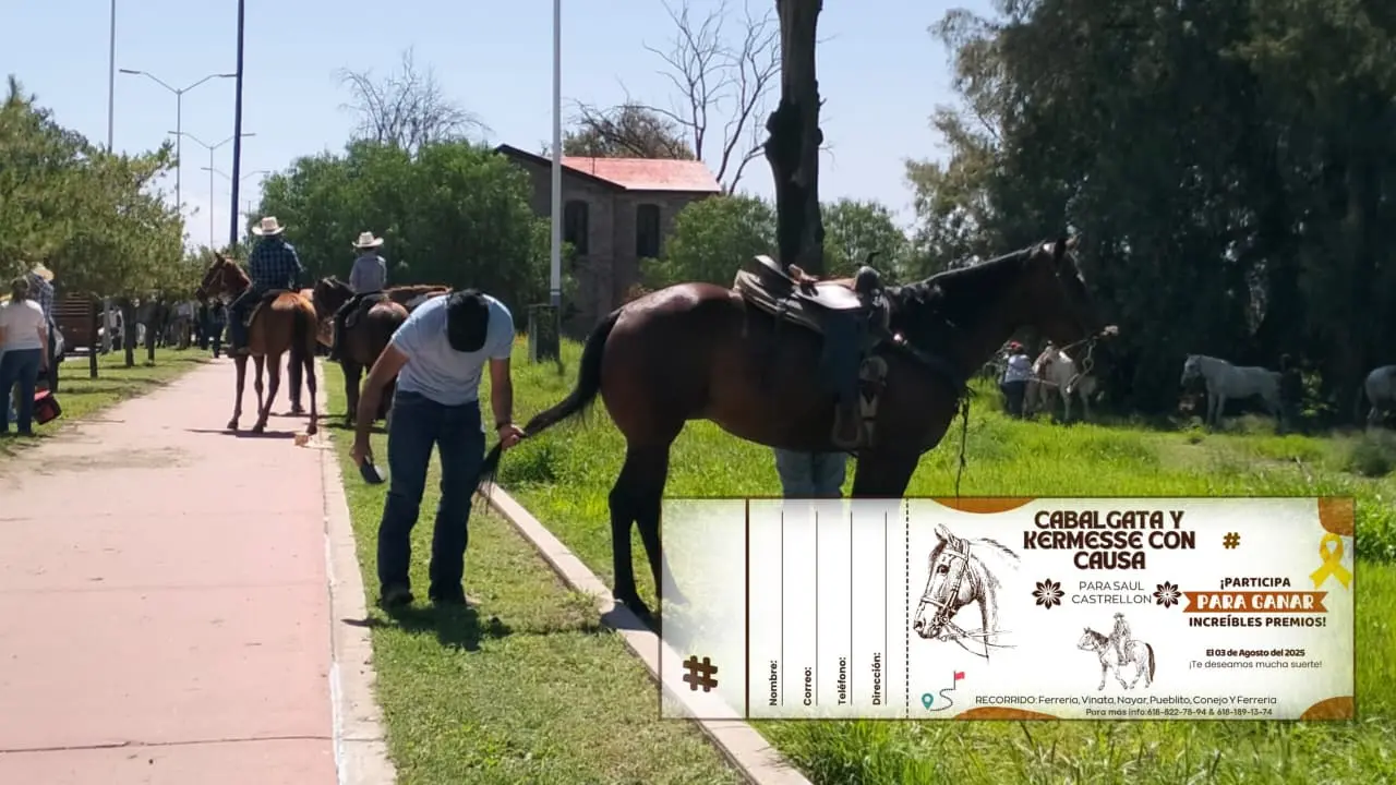 Foto: Alejandro Ávila | Familiares y amigos del pequeño Saúl organizaron una cabalgata y kermesse con causa para su tratamiento oncológico.