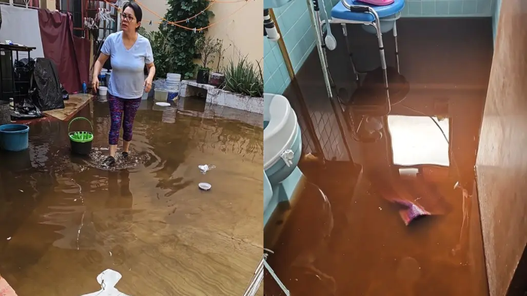 Fuga de agua inunda viviendas en San Juan de Aragón; acusan omisión de autoridades