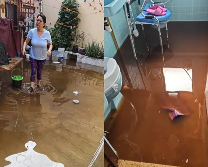 Fuga de agua inunda viviendas en San Juan de Aragón; acusan omisión de autoridades
