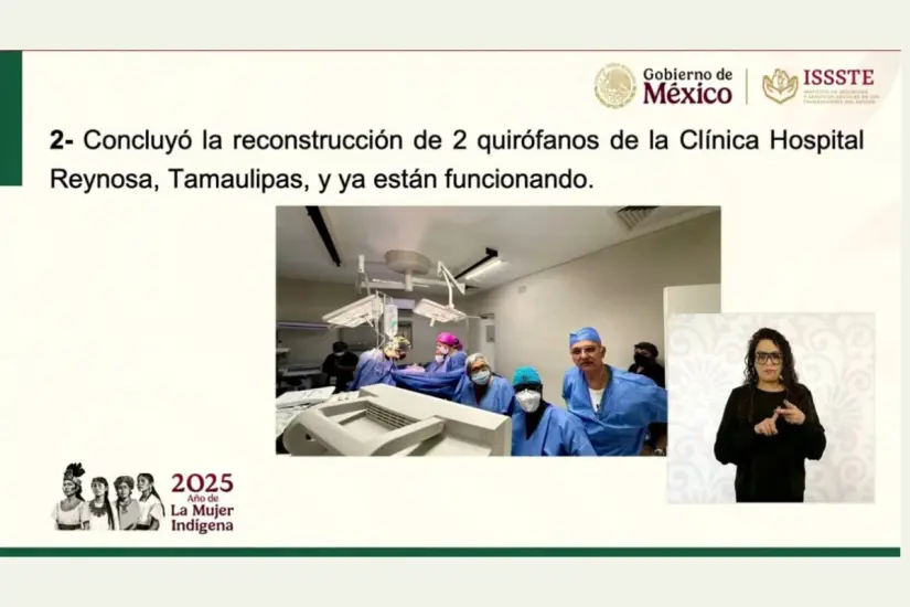 Se reconstruyó 2 quirófanos en la Clínica-Hospital ISSSTE de Reynosa | Foto: gobierno de México