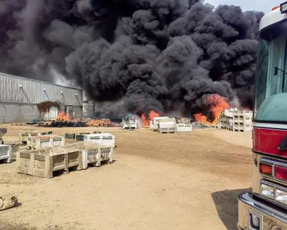 Sorprende otro incendio en La Paz; se trata de una tarimas en un rancho