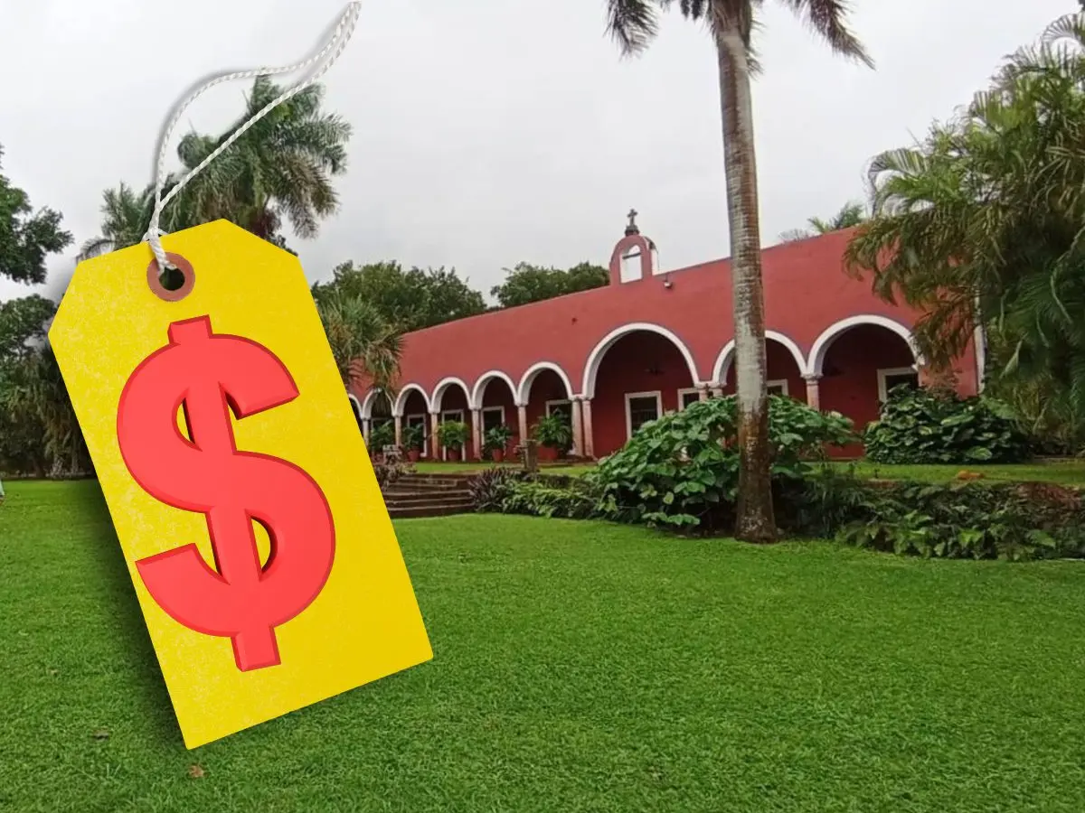 En redes sociales circula una publicación que ofrece a la venta una hacienda ubicada en Mérida y que cuenta con una historia de más de 3 siglos.- Fuente Profesor SIG y Canva