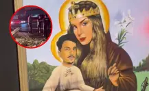 VIDEO | Coche se estrella en Metepec y cuadro de “Santa Belinda” sobrevive, así reaccionó la cantante