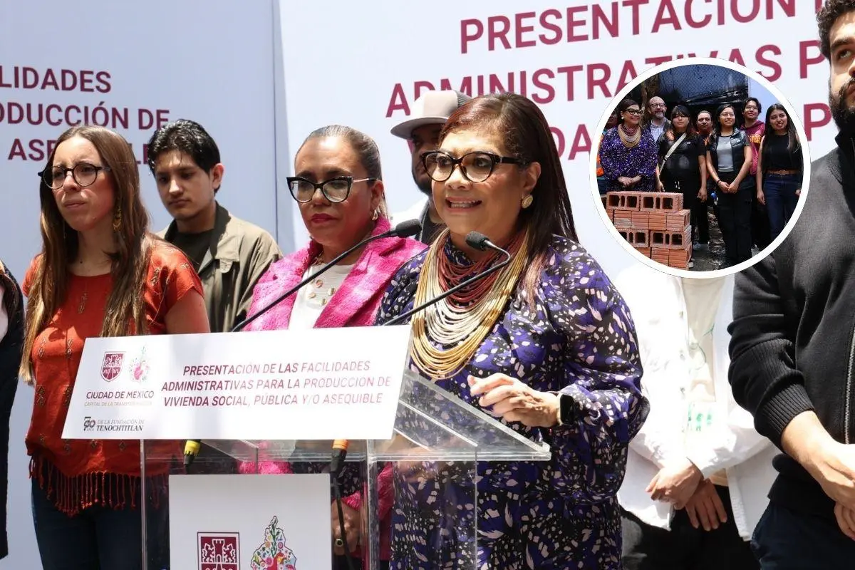 Clara Brugada en plan contra la gentrificación de CDMX.    Foto: Gobierno CDMX | Canva