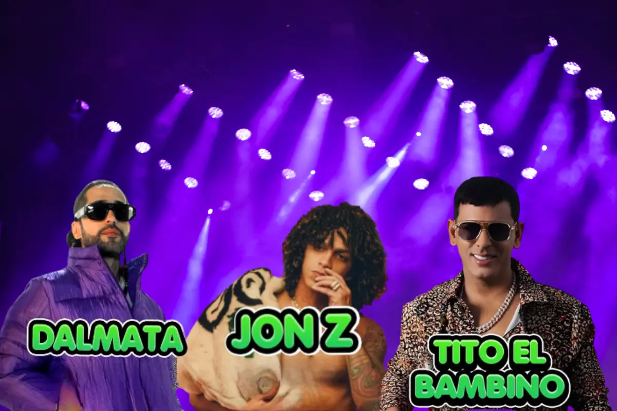 Cantantes de reggaetón en el Vibras fest 2025.  Foto: Canva | IG (@vibrasfestmx)