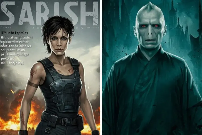 Imagina cómo sería la combinación de Sarah Connor y Voldemort en una fascinante creación generada por inteligencia artificial. Foto: Canva