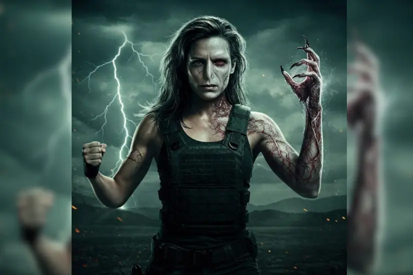 La inteligencia artificial imagina una impactante fusión entre dos icónicos personajes del cine: Sarah Connor y Voldemort. Foto: Meta AI