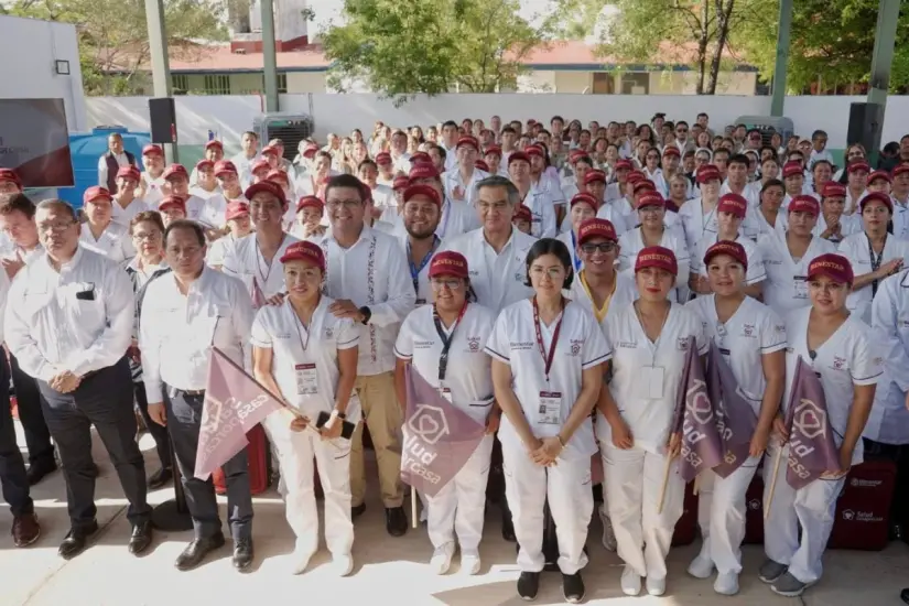 Parte de enfermeras y enfermeros de Tamaulipas que forman parte del programa Salud Casa por Casa | Foto: gobierno de Tamaulipas