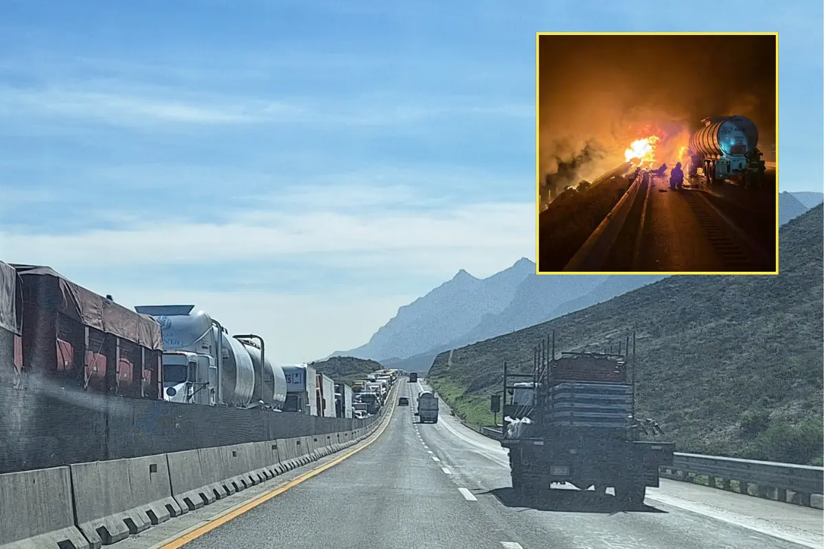 Aunque las investigaciones continúan, se confirmó el fallecimiento de dos personas, presuntamente los conductores de las unidades siniestradas./Foto: FB Lo que pasa en la carretera Monterrey Saltillo-Saltillo Matehuala (SinSpam)