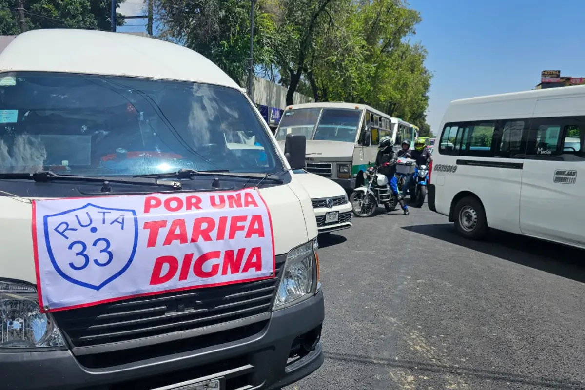 Protesta de transportistas en CDMX. Foto: Luis Antonio Alfaro