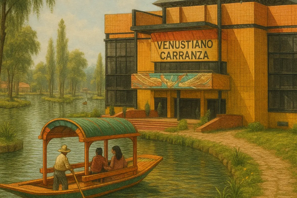 Así luciría la alcaldía Venustiano Carranza de CDMX con los canales de Tenochtitlán, según la IA. Foto: Chatgpt