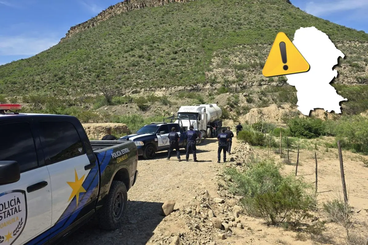 Operativo en la carretera antigua Monclova-Saltillo aseguró 44 mil litros de combustible / Foto: Policía Estatal de Coahuila | Canva
