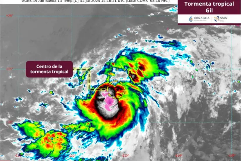 Gil se convierte en tormenta tropical pero no impactará territorio mexicano. Foto: Servicio Meteorológico Nacional (SMN)