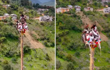 VIDEO | Voladores de Papantla sufren incidente a 20 metros de altura