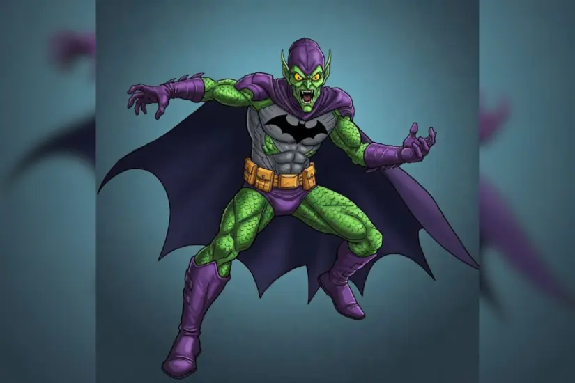 La inteligencia artificial presenta una original interpretación de Batman y el Duende Verde, dando lugar a un singular defensor. Foto: Canva / Gemini