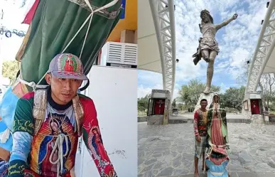 Joven recorre México en bici para llevar a la Virgen de Guadalupe hasta Los Cabos