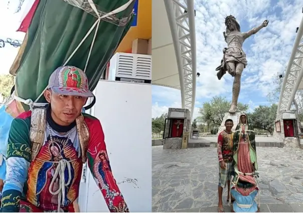 Joven recorre México en bici para llevar a la Virgen de Guadalupe hasta Los Cabos