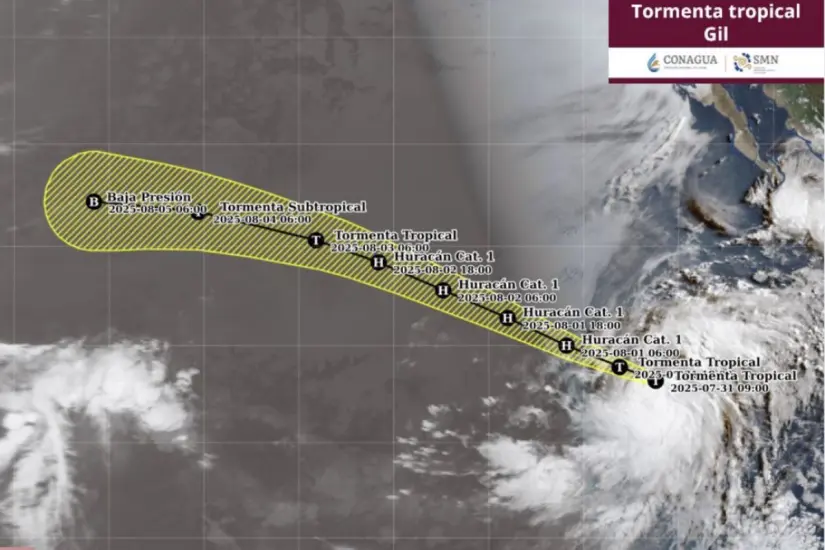 El sistema presenta vientos de hasta 100 km/h. Foto: Servicio Meteorológico Nacional (SMN)