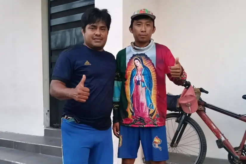Cruza México en bicicleta por una manda. Foto: Guadalupanos Mayas Laguna Kana 