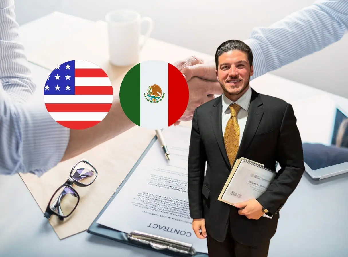Samuel García, dijo que Nuevo León está preparado con un plan integral para enfrentar cualquier escenario económico adverso y seguir fortaleciendo su industria local. Foto: Canva/Samuel García.