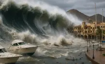 Así se vería un tsunami en la Marina de Los Cabos, según la inteligencia artificial