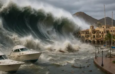 Así se vería un tsunami en la Marina de Los Cabos, según la inteligencia artificial