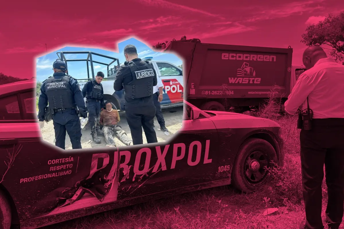 Hombre detenido por Proxpol en Escobedo tras agredir a sus compañeros. Foto: Composición Canva