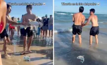 ¡Bebé tiburón! Regios rescatan a animalito en la Isla del Padre I VIDEO