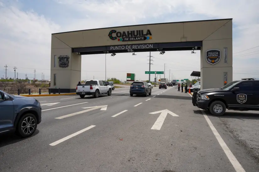 Punto de revisión en la entrada de Ramos Arizpe / Foto: Gobierno de Ramos Arizpe 