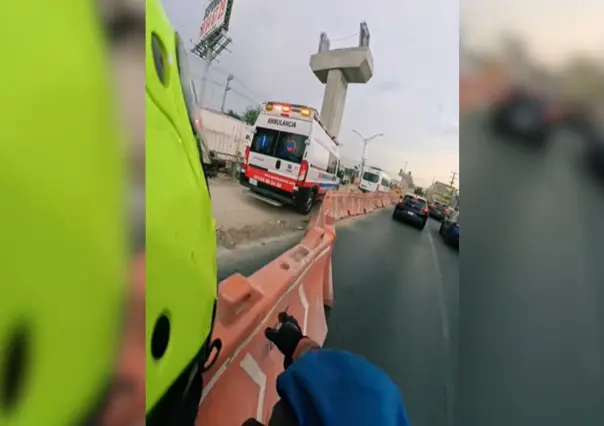 Reconocen a motociclista que abrió paso a ambulancia en plena emergencia médica