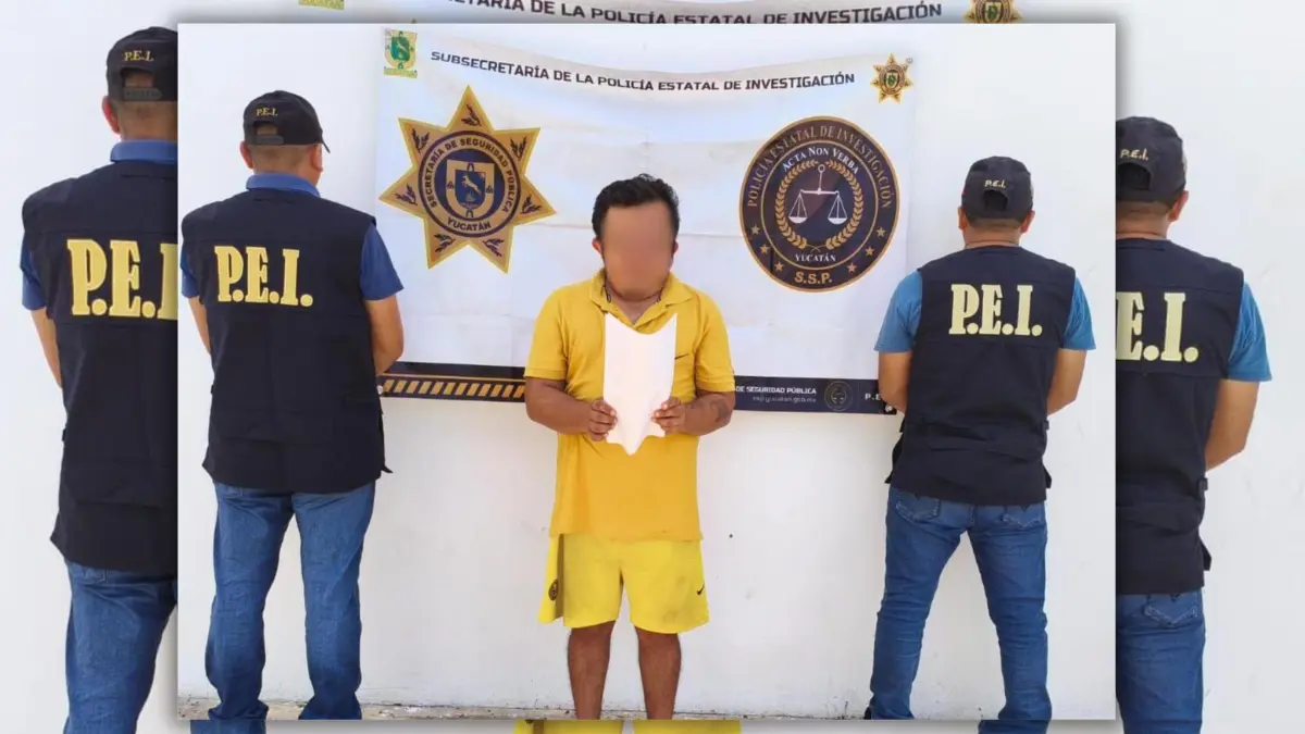 El detenido fue puesto a disposición de la autoridad judicial que ordenó su captura Foto: SSP Yucatán
