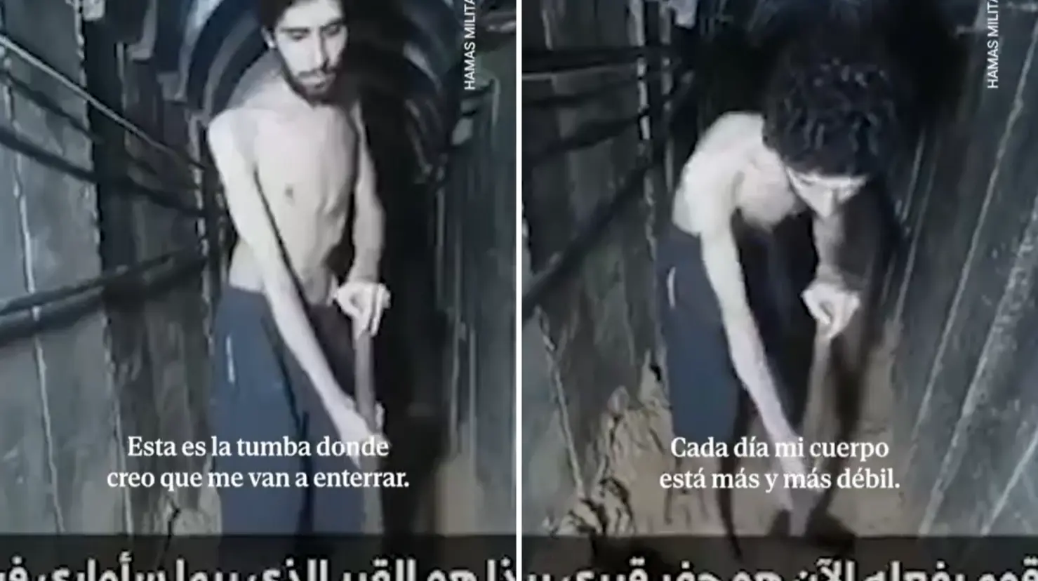Hamas publica cruel video de rehén israelí: “Estoy cavando mi propia tumba”. Foto: X (@AlertaNews24)