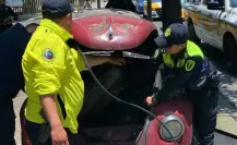 Se incendia Vochito en Viaducto Tlalpan; no hay lesionados