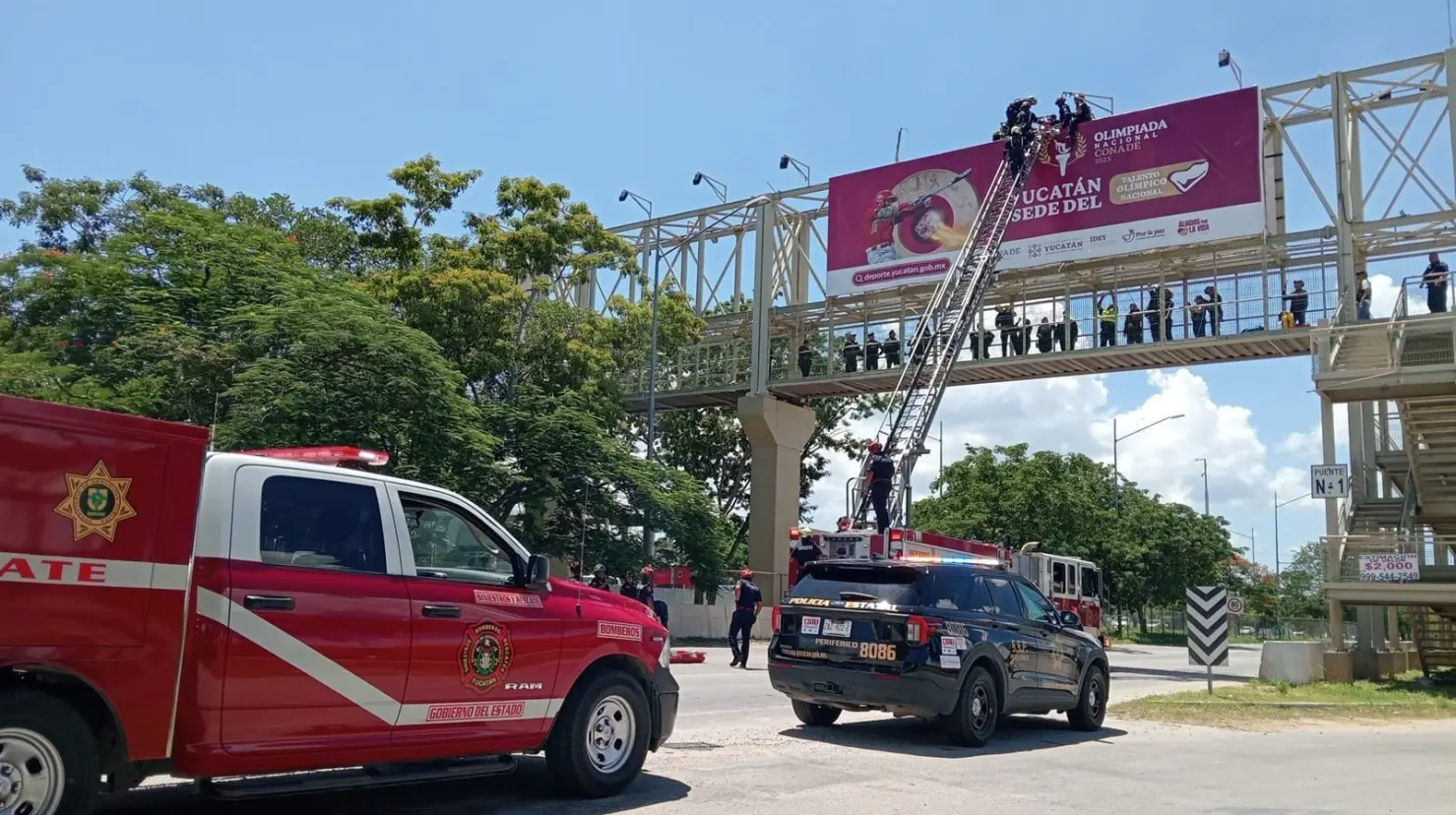 ¿Qué ocurrió en el puente peatonal de Mérida? Foto: Tele Yucatán