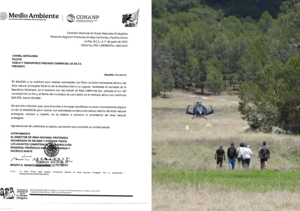 Revelan que el aterrizaje del helicóptero en Sierra de la Laguna fue autorizado por la Conanp