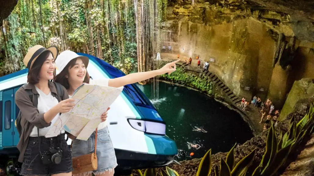 Así puedes llegar al cenote más bonito de Yucatán en Tren Maya a minutos de Chichén Itzá