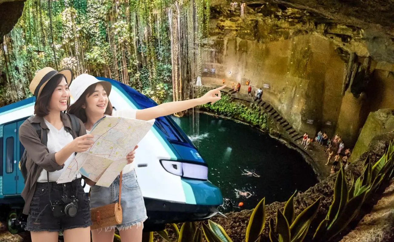 El cenote Ik Kil se encuentra a 10 minutos de Chichén Itzá Foto: Canva | Tren Maya | Chichén Itzá