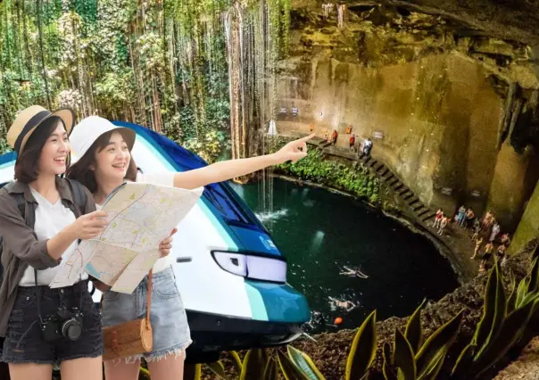 Así puedes llegar al cenote más bonito de Yucatán en Tren Maya a minutos de Chichén Itzá