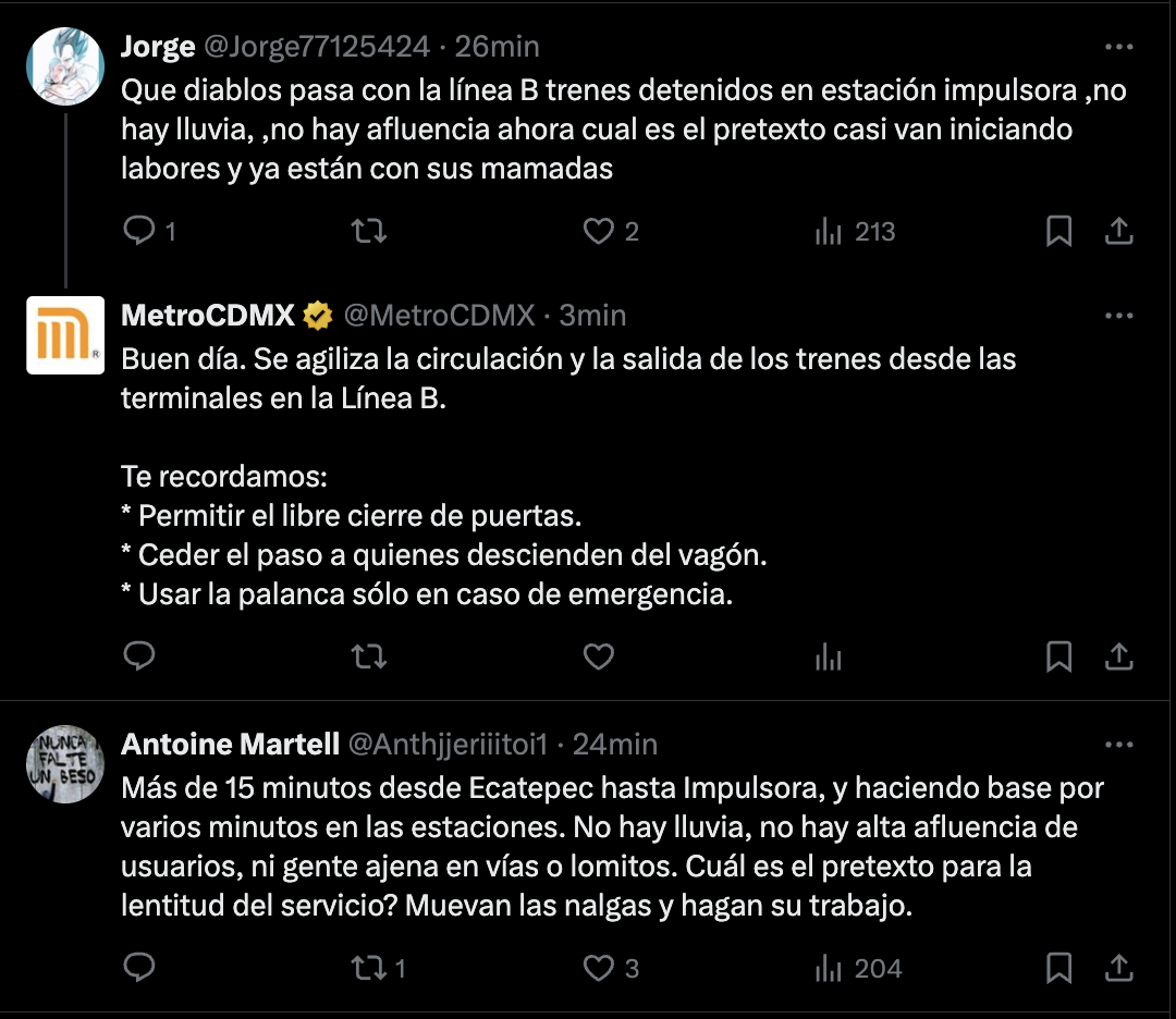 Primeros reportes de fallas en el servicio del Metro CDMX