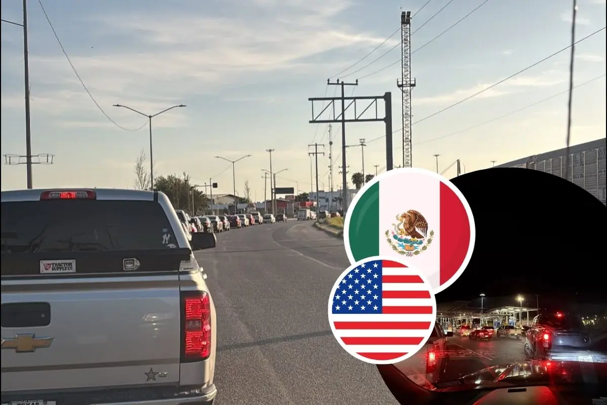 Así va el flujo vehicular en los puentes internacionales de Piedras Negras / Fotos: Daniel Ramirez | Castillo Maite | Canva