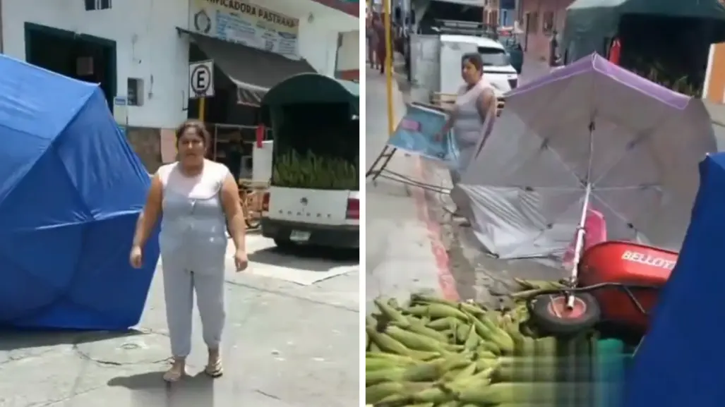 VIDEO | Nace Lady Elotes, mujer agrede a vendedor en Veracruz